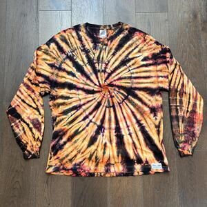Tie-Dye Men's Long Sleeve Shirt Size 2XL Alstyle Apparel Spiral Swirl